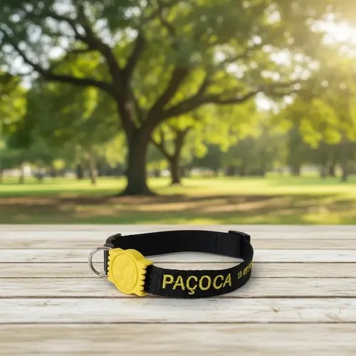 Coleira Para Cachorro Personalizada Nome Telefone Bordados